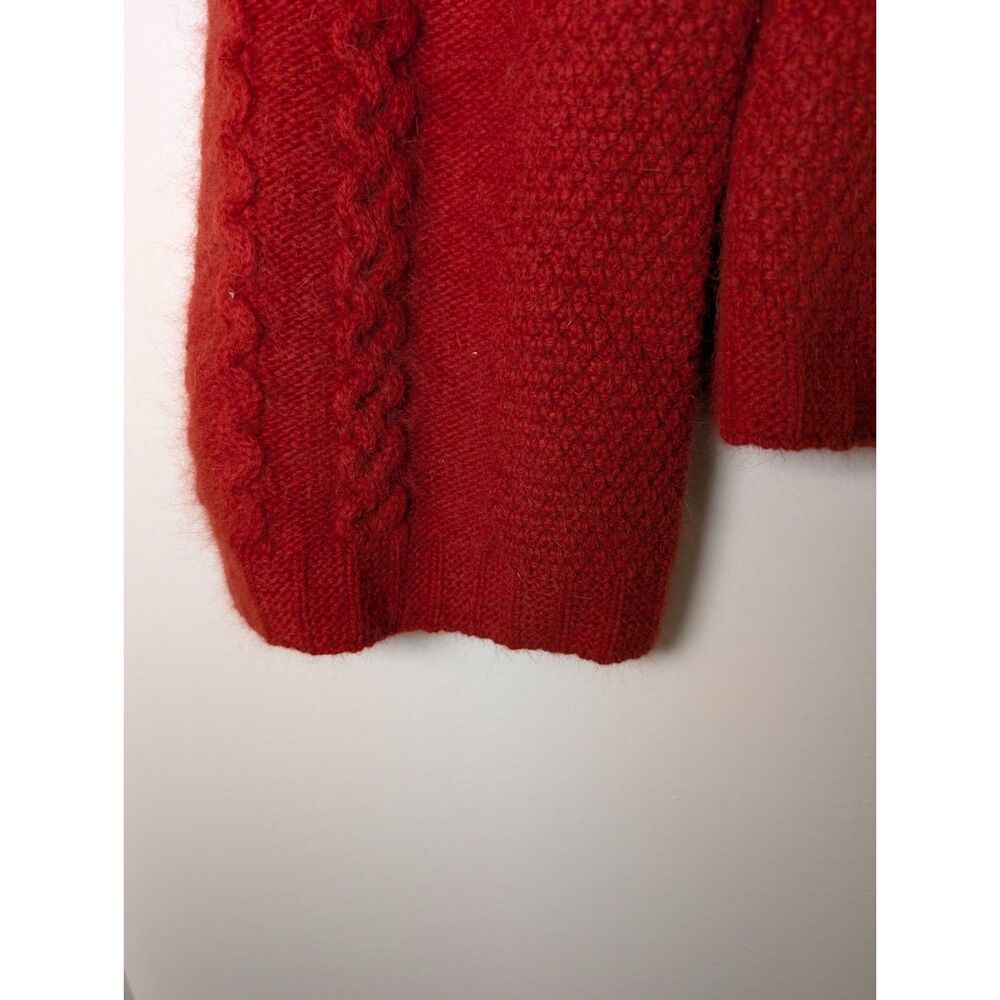 Carole Little Vintage Chunky Knit Sweater Burnt Orange Rust Med Cozycore Angora - Picture 12 of 13